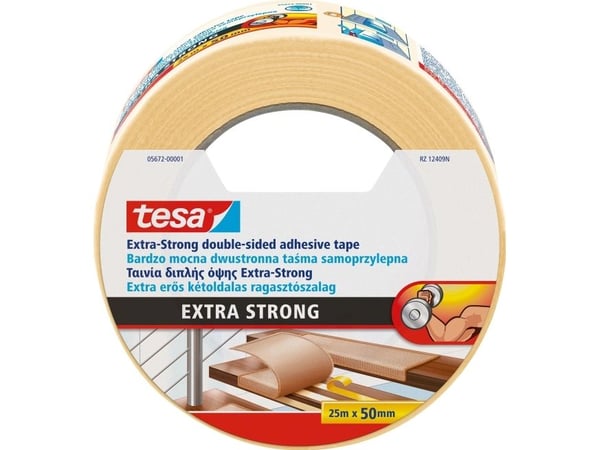 Tesa kaksipuolinen mattoteippi 25m x 50mm vahva (05672-00001-11)