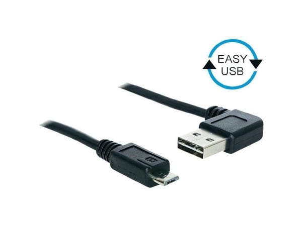 DeLOCK 2m USB 2.0 A - micro-B m/m, 2 m, USB A, Micro-USB B, USB 2.0, Uros/uros, musta