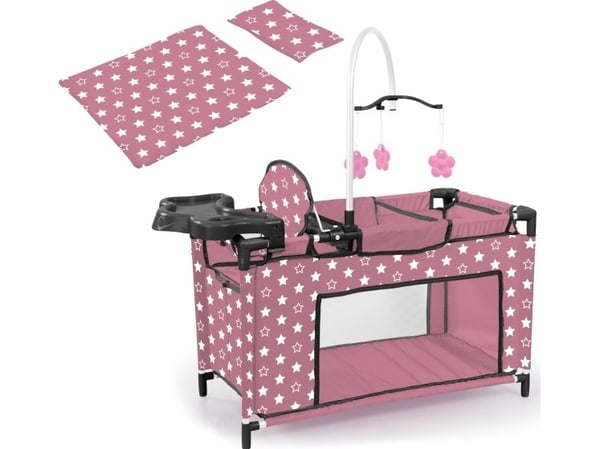Bayer babydokkevugge med tilbehør rosa 62676AA Bayer babydokkevugge med tilbehør rosa 62676AA