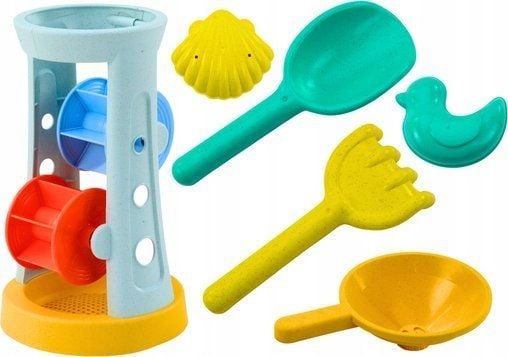 LeanToys lekesett til sandkasse: mølle, rive, spade og former LEAN Toys