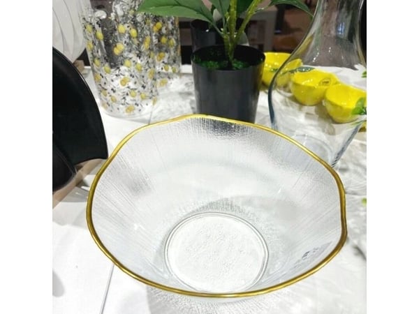 Home Styling Collection glasskål med gullkant DATURA, 21 cm
