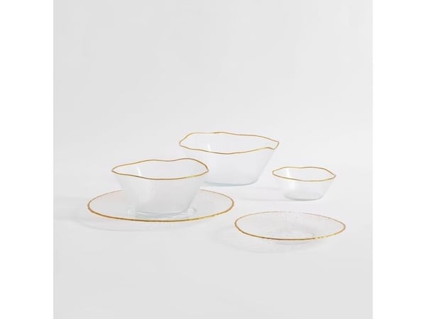 Home Styling Collection glasskål med gullkant DATURA, 30 cm