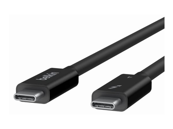 Belkin CONNECT - Thunderbolt-kabel - USB-C (hann) reversibel til USB-C (hann) reversibel - Thunderbolt 4 - 1 m - passiv, USB Power Delivery (100 W)...