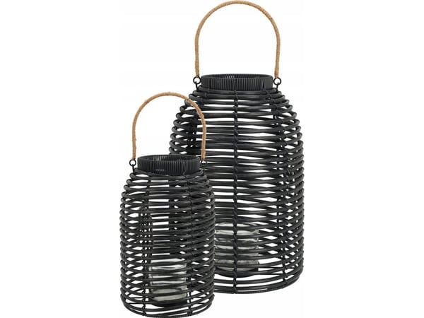 Home Styling Collection dekorative lanterner i teknorotting, 2 stk. Home Styling Collection dekorative lanterner i teknorotting, 2 stk.