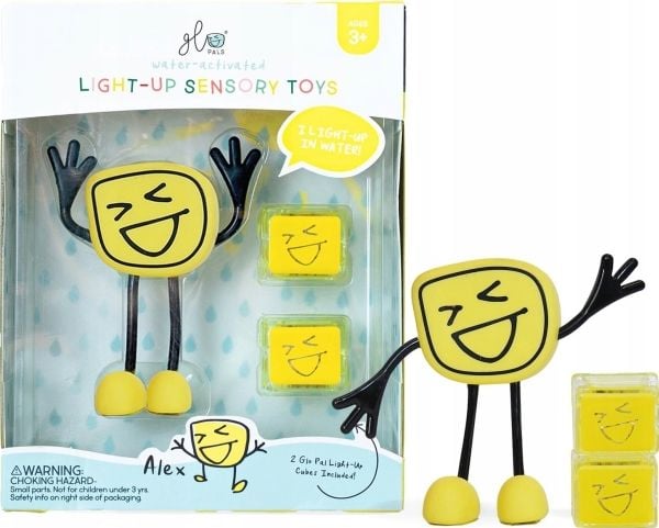 Duronic Glo Pals Alex baderomsfigur - sett med to sansekuber som lyser i vann