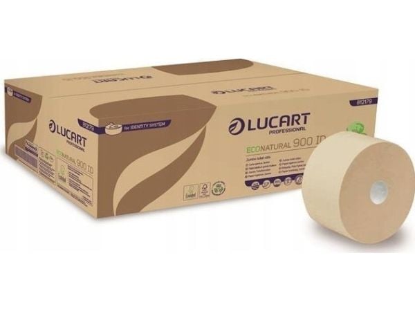 Karen Lucart EcoNatural 900 ID - Toalettpapir, 2-lags, 202 m, cellulose Fiberpack 12 ruller