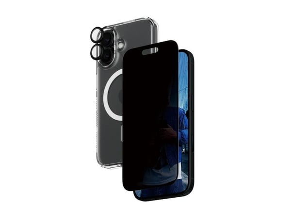 PanzerGlass - 3-i-1 personvernsbeskyttelsespakke - beskyttelsesboks for mobiltelefon - MagSafe-samsvar - polykarbonat (PC), termoplast-polyuretan (...