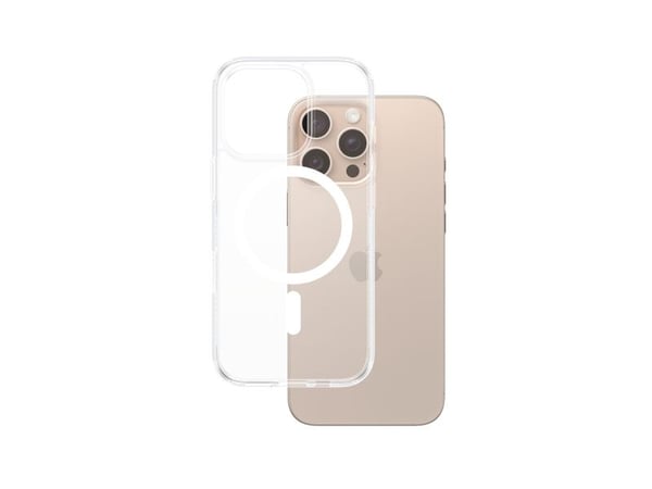 PanzerGlass ® HardCase Transparent w. White MagSafe iPhone 16 Pro Max, Suojus, Apple, Apple - iPhone 16 Pro Max, Läpinäkyvä