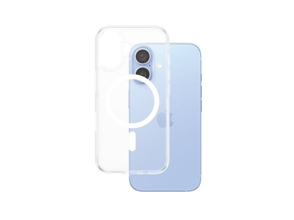 PanzerGlass ® HardCase Transparent w. White MagSafe iPhone 16, Suojus, Apple, Apple - iPhone 16, Läpinäkyvä
