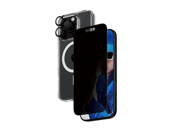 PanzerGlass ® 3-in-1 Privacy Protection Bundle iPhone 16 Pro, Apple, Apple - iPhone 16 Pro, Tørr påføring, Ripebestandig, Sjokkresistent, Gjennomsi...