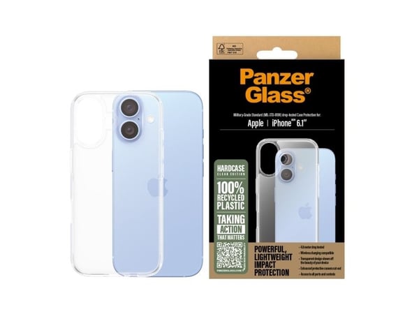 PanzerGlass ® HardCase Transparent iPhone 16, Suojus, Apple, Apple - iPhone 16, Läpinäkyvä