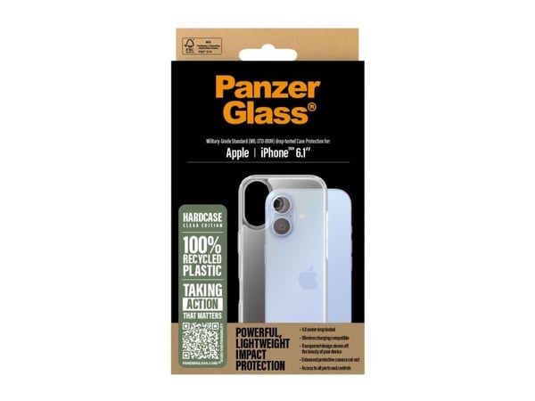 PanzerGlass ® HardCase Transparent iPhone 16, Suojus, Apple, Apple - iPhone 16, Läpinäkyvä