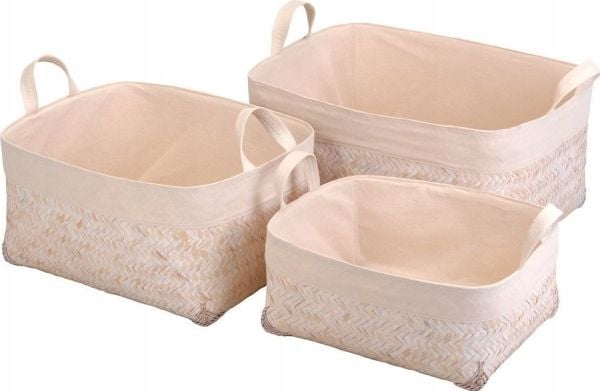 Säilytysratkaisut Bambu säilytyskori, organisoija - 3 kpl, eli