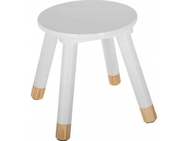 Atmosphera barnestol/puff - firbent bord, høyde: 26 cm, Ø 24 cm, hvit