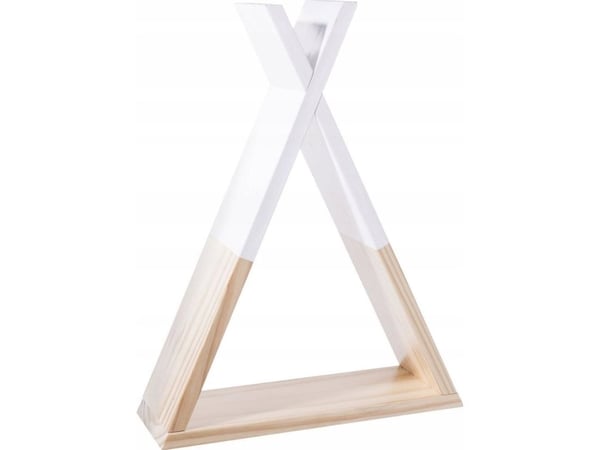 Atmosphera dekorativ vegghylle TIPI - tre, hvit farge 30 x 10 x 39 cm