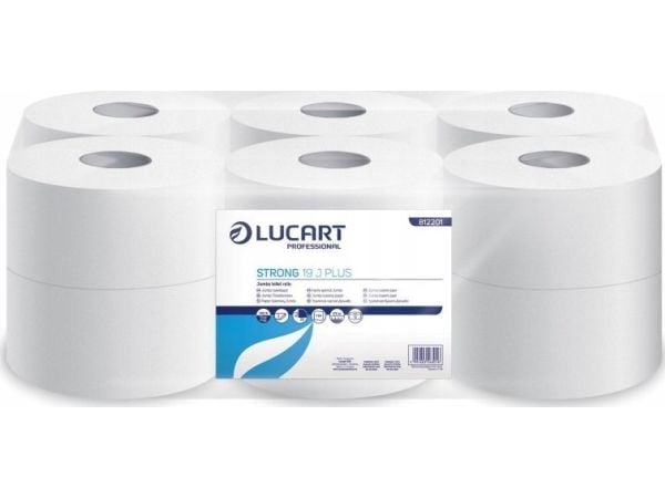 Karen Lucart Strong 19 J Plus jumbo toalettpapper, 2-lagers, 180 m, cellulosa - 12 rullar