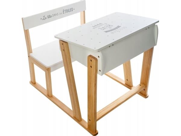Atmosphera barnbord med stol, vitt skrivbord