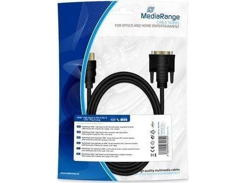 MediaRange MRCS185, 2 m, HDMI/DVI, pistorasia, kultainen, musta