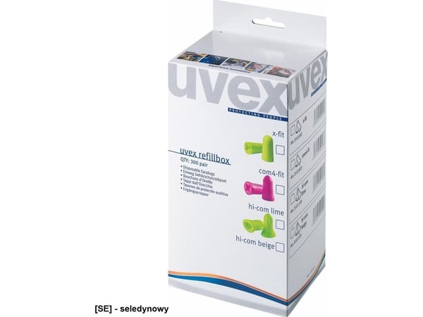 Hörselproppar Uvex x-fit lime, förpackning med 300 par