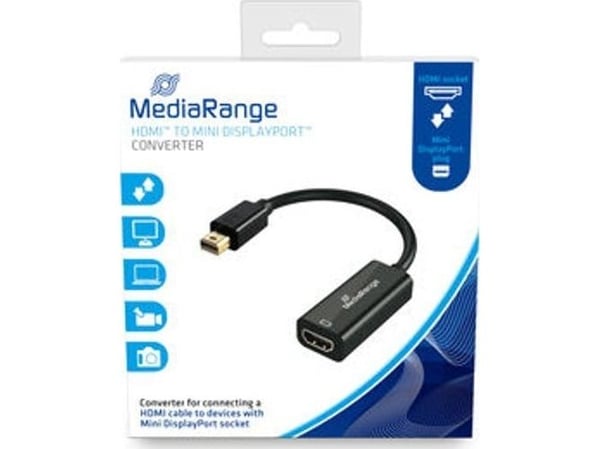 MediaRange MRCS176, 0.15 m, Mini DisplayPort, HDMI, uros, naaras, suora, suora