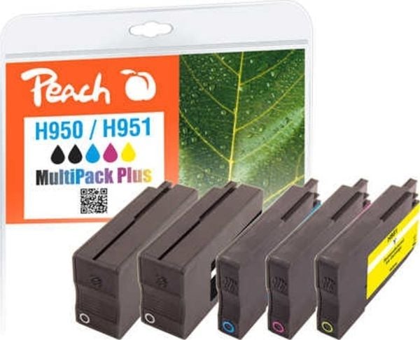 Peach Combi-Pack PLUS H950/H951 - 5-pack - svart, gul, cyan, magenta - kompatibel - gjenfabrikert - blekkpatron (alternativ for: HP 950, HP 951) - ...