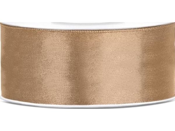 Lys guld satinbånd 25mm
