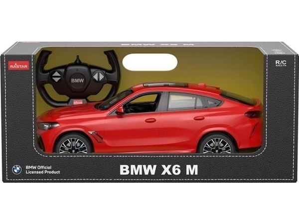 Rastar BMW X6 M fjernstyrt bil rød RASTAR modell 1:14 + kontroller 2,4 GHz