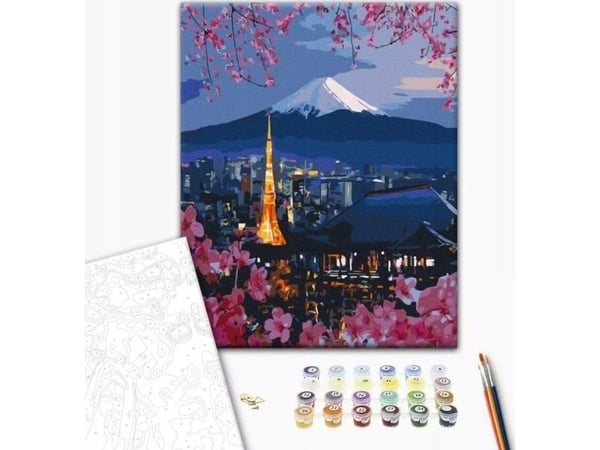 Maling etter tall med pensel BRUSHME, 40x50 cm, reise i Japan (1 stk.)