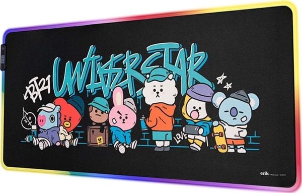 Harry Potter BT21 - gaming musematte XXL med LED-belysning (90 x 40 cm)