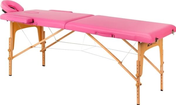 Activeshop Komfort Activ Fizjo sammenleggbart massasjebord i tre, 2 segmenter, rosa