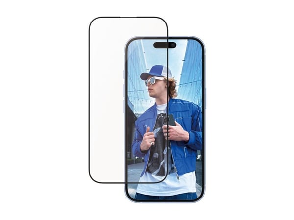PanzerGlass - Skjermbeskyttelse for mobiltelefon - ultrabred passform - glass - rammefarge svart - for Apple iPhone 16