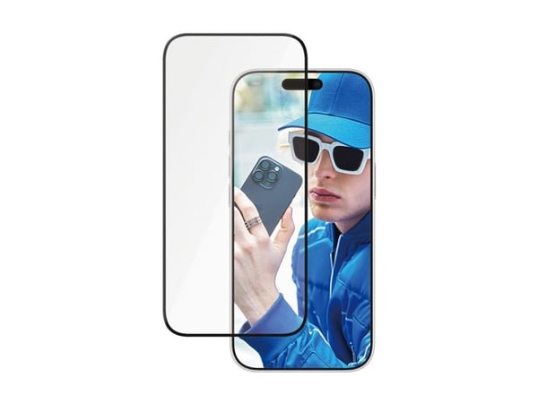 PanzerGlass Ceramic Protection - Skjermbeskyttelse for mobiltelefon - ultrabred passform - glass - rammefarge svart - for Apple iPhone 16 Pro