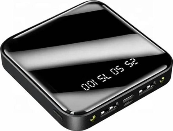 Aptel POWERBANK Powerbank med lommelyktskjerm 2 USB-A-porter 4800mAh svart US15