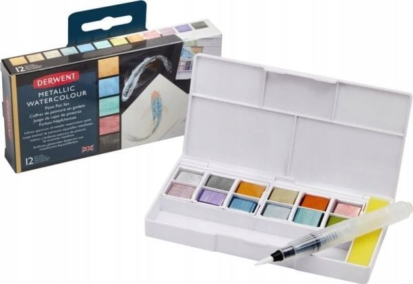 Derwent Metallic Watercolour Paint Pan sæt