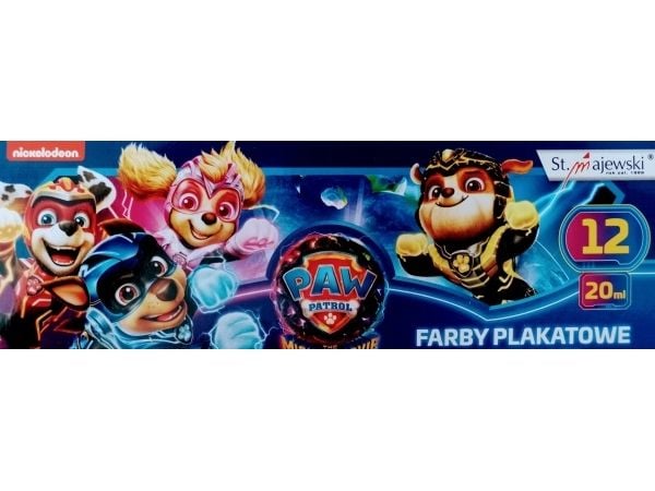 Plakatmaling 12 farger 20 ml – Psi Patrol PAW PATROL (pris per stk.)