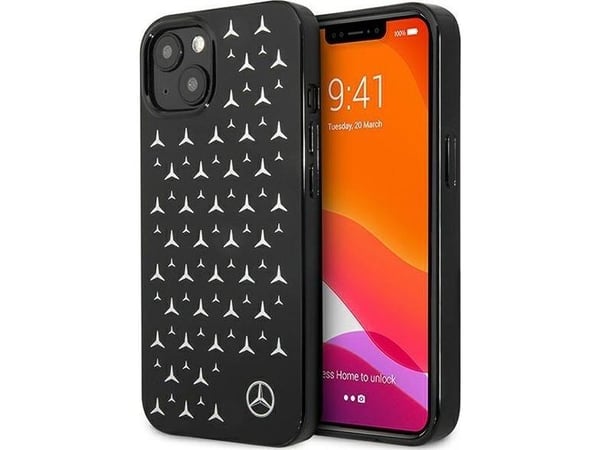 Mercedes Silver Stars-deksel for iPhone 13 mini - svart