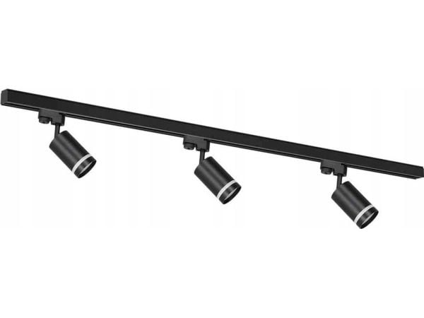 Eko-Light Milagro Pipe Ring ML8721 valonheittimet kiskolla 3x50W GU10 musta
