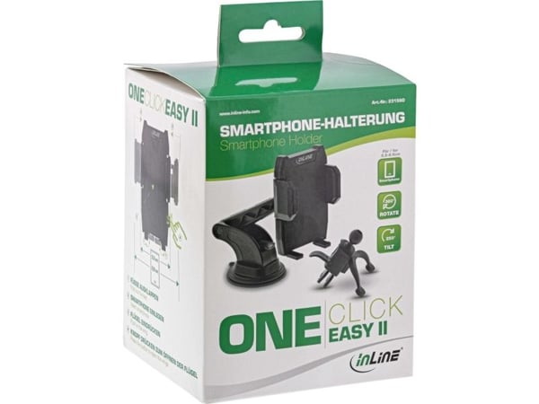 InLine 23156O, Digital mediaspiller, Mobiltelefon/smarttelefon, Navigatør, Passiv holder, Universell, Svart