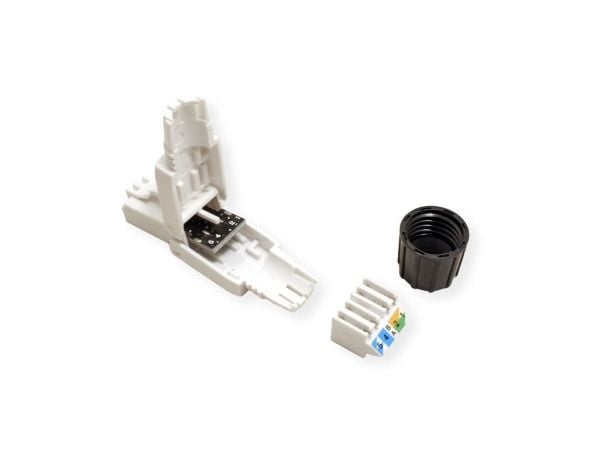 ROLINE 21.17.0324, RJ-45, Hvit, Hankjønn, Rett, Cat6a, U/UTP (UTP)