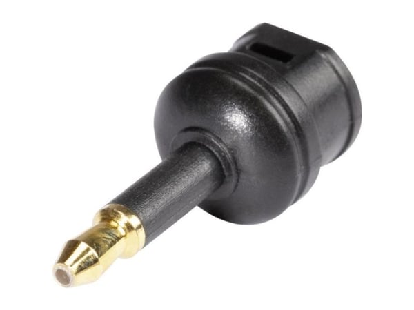 S-Conn 69050 Toslink digital lydadapter [1x Toslink-tilkobling (ODT) - 1x opt. plugg 3,5 mm] sort