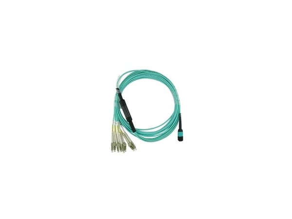 Kompatibel Fortinet FG-TRAN-QSFP-4XSFP-10 BlueOptics fiberoptisk breakout-patchkabel, MPO/UPC, 4xDuplex LC/UPC, 10 meter, multimodus G50/125µm, OM3...