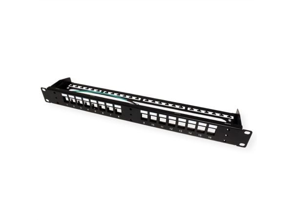 ROLINE 48,30 cm (19") keystone modulholder 16 porter skjermet svart (26.11.0363)