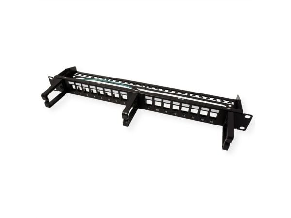 ROLINE 48,30 cm (19") keystone modulholder 16 porter skjermet svart (26.11.0363)