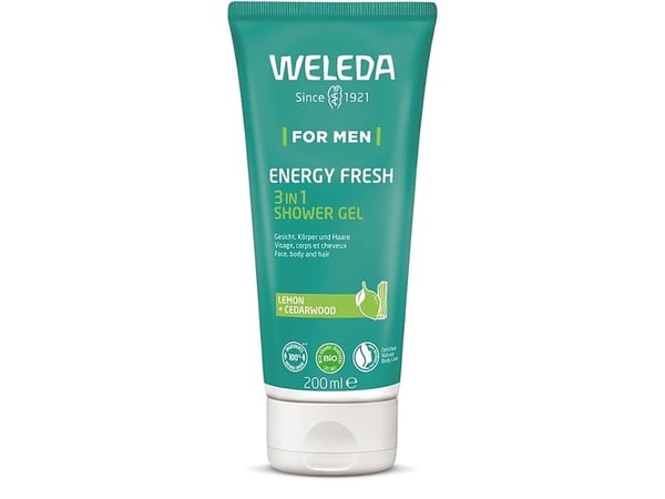 Weleda Energy Fresh, Kylpysaippua, 200 ml, Aikuiset, Miehet, Vartalo &amp; kasvot &amp; hiukset, Cedarwooda