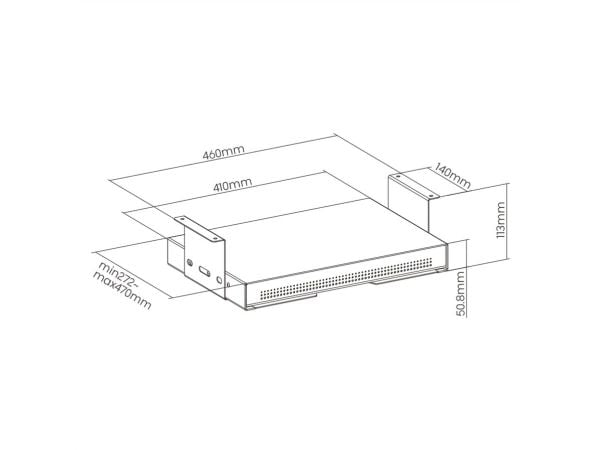 ROLINE 17030115, Metall, Svart, 8 kg, 460 mm, 272 mm, 113 mm