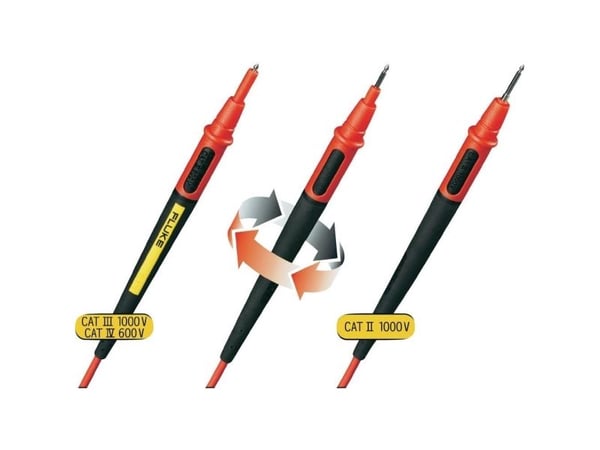 Fluke TL175, Testausjohdin, Banaaniliittimet, CAT II, CAT III, CAT IV, 4 mm, 1,9 cm, Silikoni