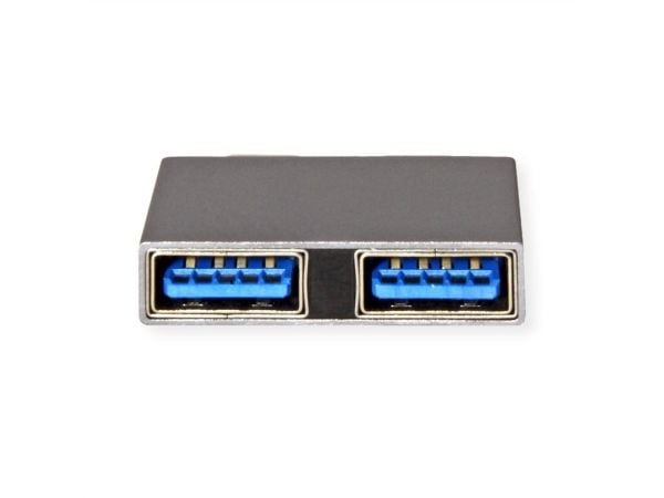 USB 3.2 Gen 2 -sovitin, 2x USB tyyppi C - 2x tyyppi A, ST/BU, hopea väri
