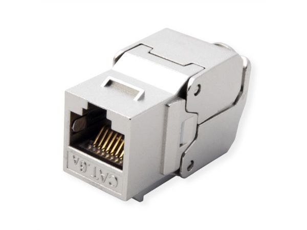 ROLINE Keystone Cat6A/Cl.EA RJ45 suojattu työkaluton hopeanvärinen (21.17.0326)
