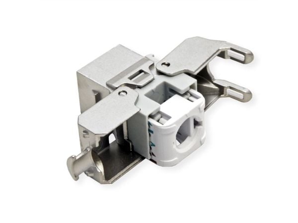 ROLINE Keystone Cat6A/Cl.EA RJ45 suojattu työkaluton hopeanvärinen (21.17.0326)