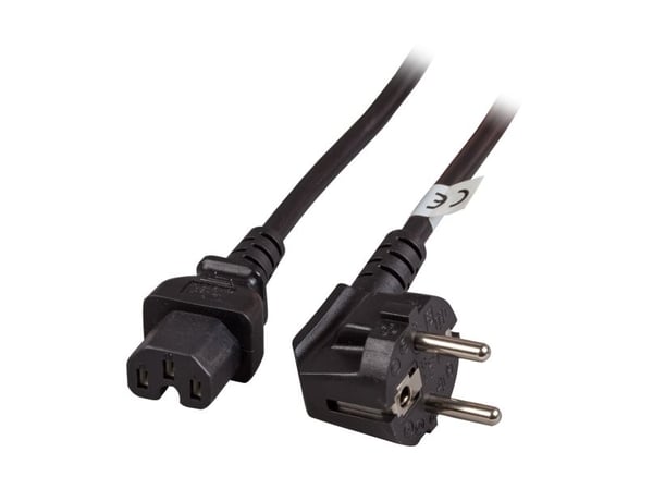 EFB Elektronik Kuumalaitekaapeli CEE 7/7 90° C15 musta 1 m 3 x 0,75 mm² - 1 m - VDE - Musta (EK625.1V2)